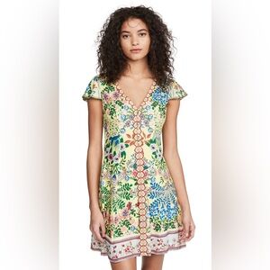 Alice + Olivia | Hadley Button-front Flare Dress In Wildflower Daffodil, Sz 14